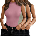 three pack sleeveless mock turtlenecks for women's fashion choices