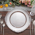 13 in Clear Silver Baroque Charger Plates - Set of 12