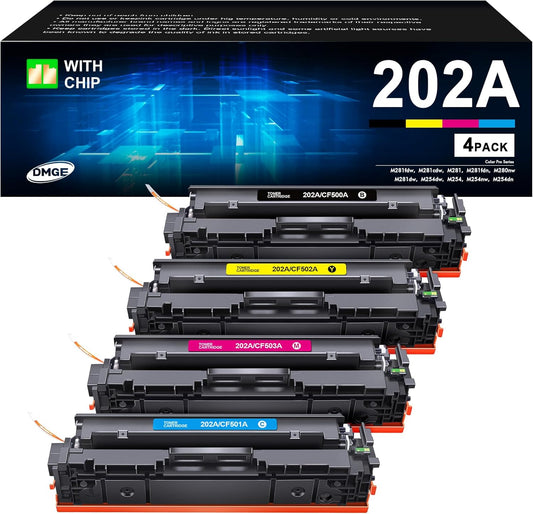202A Toner Cartridges 4 Pack for HP Color LaserJet Pro Printers