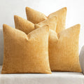 MIULEE 20x20 in Chenille Throw Pillow Covers Pack of 4 - Soft