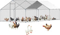 Large Metal Chicken Coop Walk-in Run 9.88x19.29x6.53 ft - Weatherproof