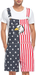 Unisex Printed Overalls Shorts Romper Festival Jumpsuits - Patriotic