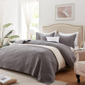 Quilt Set King Size 3 Pieces - Lightweight Grey Bedspread