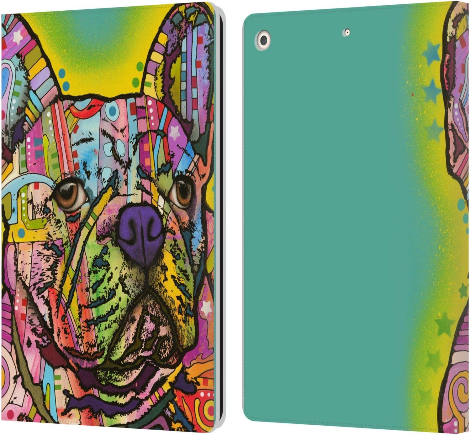 Dean Russo French Bulldog Leather Wallet Case for iPad 10.2