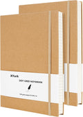 A5 Dot Grid Kraft Notebook Journals 2 Pack - Travel Sketchbook Set
