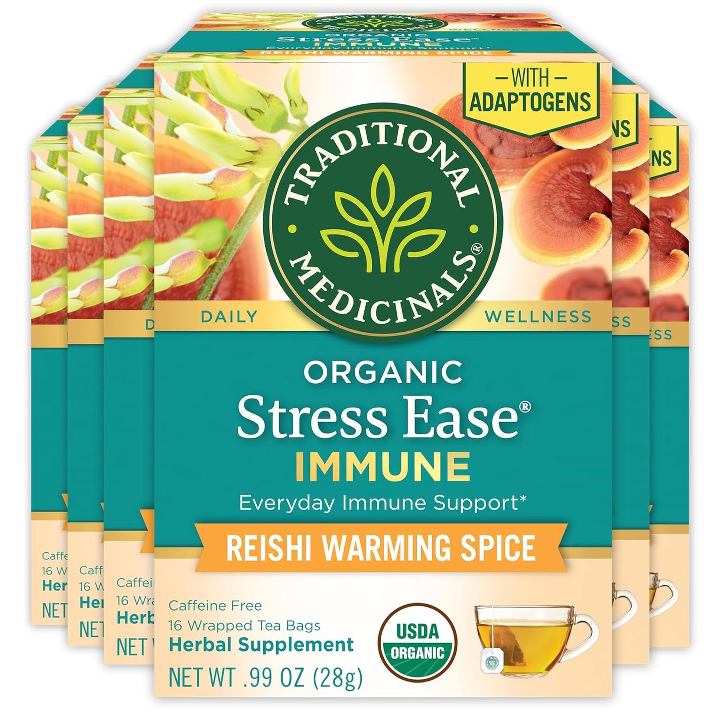 Organic Stress Ease Tea with Adaptogens for Immune Support