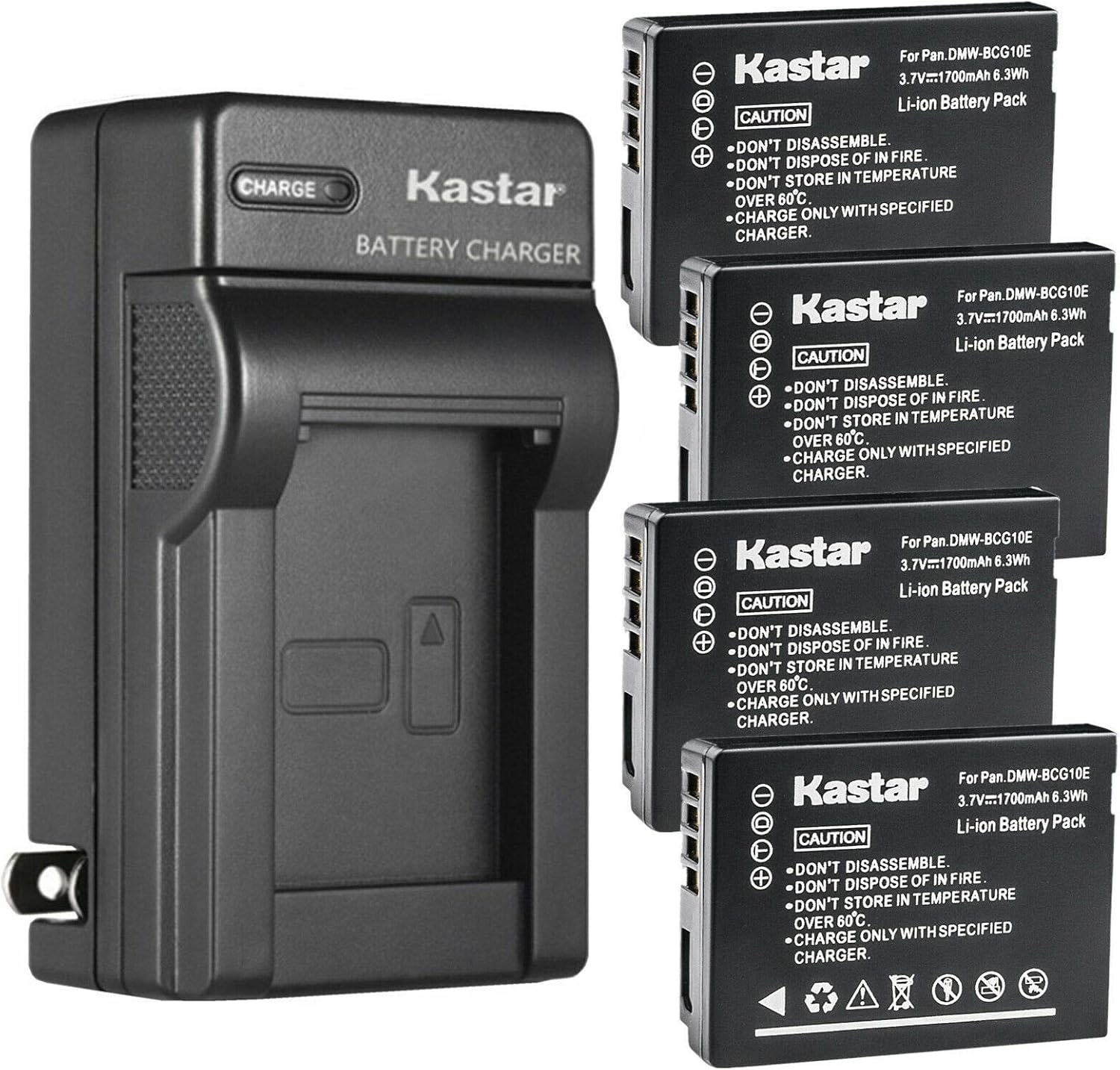 Kastar 4-Pack BP-DC7 Battery and Charger for Leica Cameras
