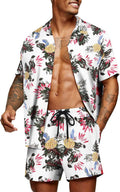 Men's Hawaiian Matching Set - Summer Floral Beach 2-Piece Outfit