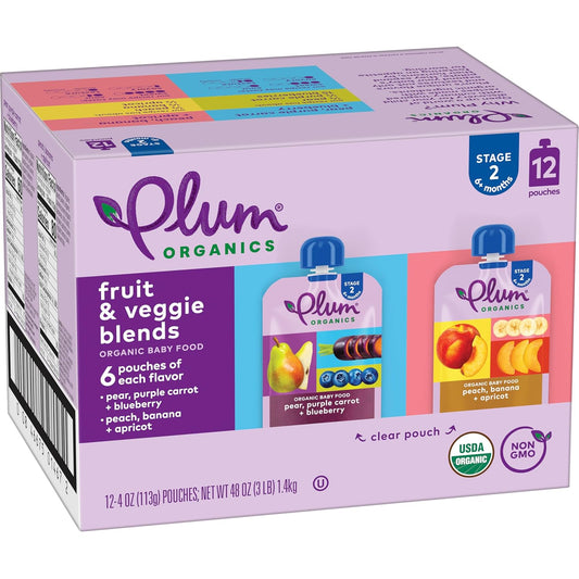 Plum Organics Stage 2 Variety Pack - Organic Baby Food Blend