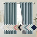 NICETOWN 100% Blackout Linen Curtains 62in x 63in - Energy Saving