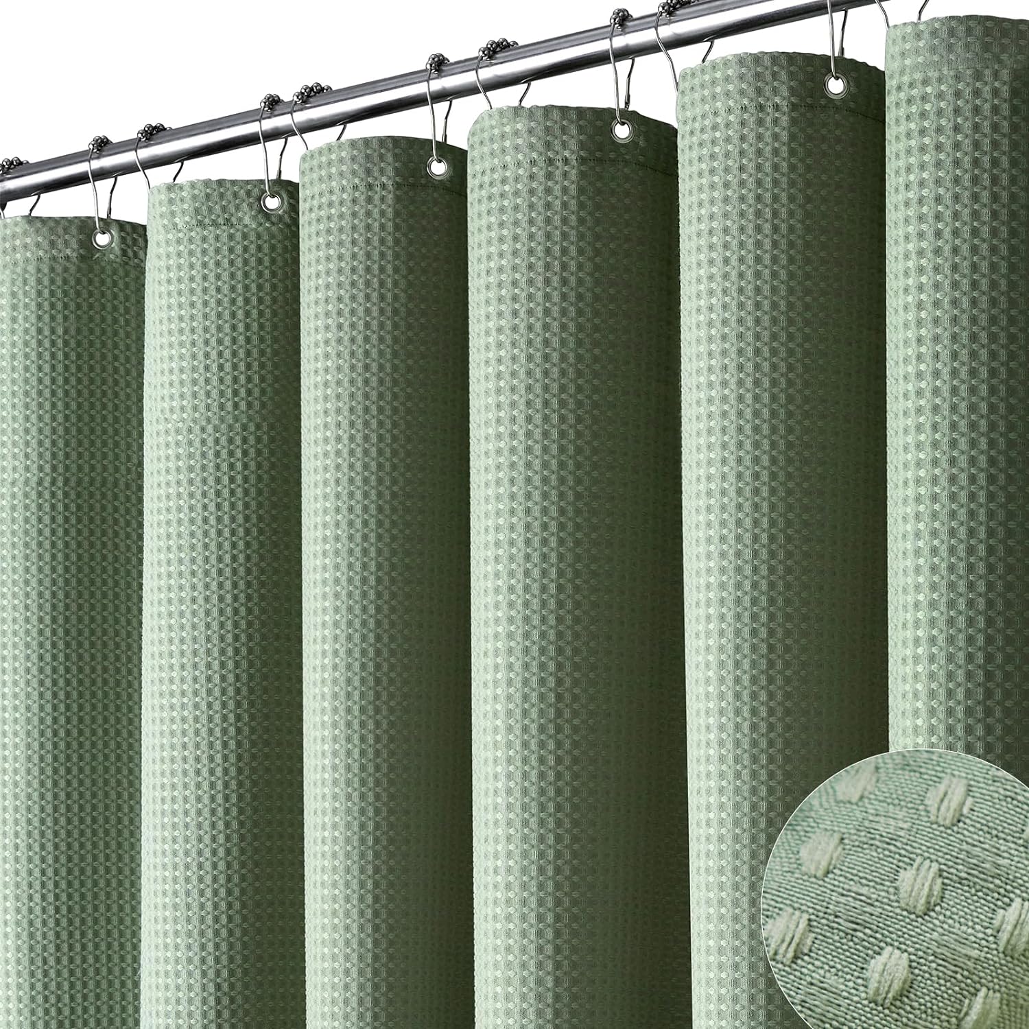 Dynamene 36x72 Waffle Weave Weighted Shower Curtain