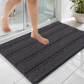 Thick Bathroom Rugs 36x24 - Soft Chenille Striped Bath Mat