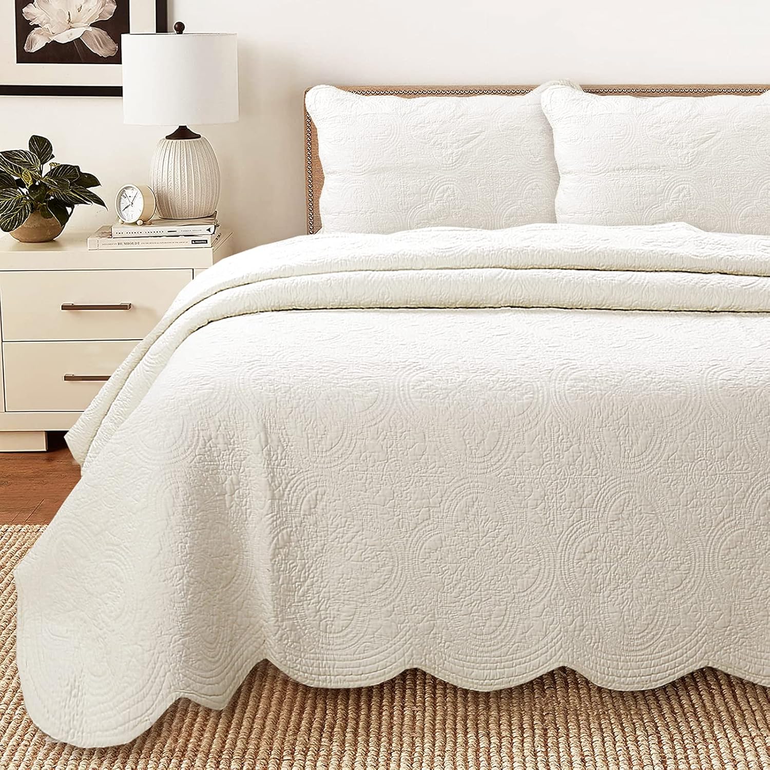 Cozy Line Home Fashions 100% Cotton Medallion Quilt Set