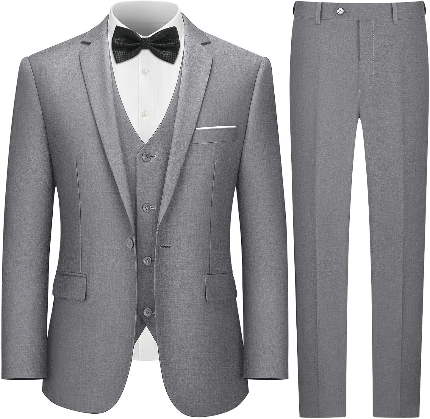 LUPURTY 3 Piece Suits for Men - Slim Fit Wedding Tuxedo Set