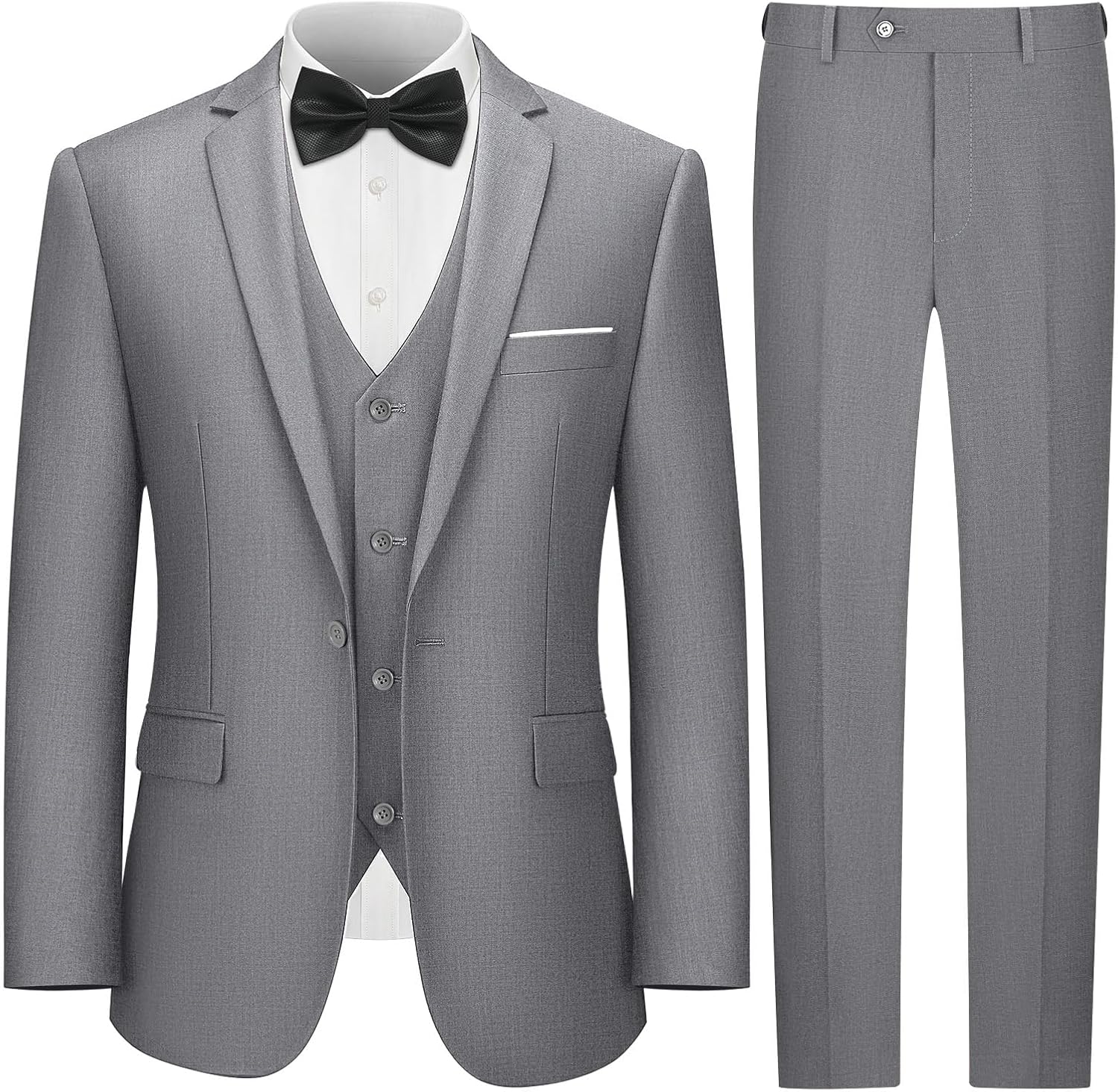 LUPURTY 3 Piece Suits for Men - Slim Fit Wedding Tuxedo Set