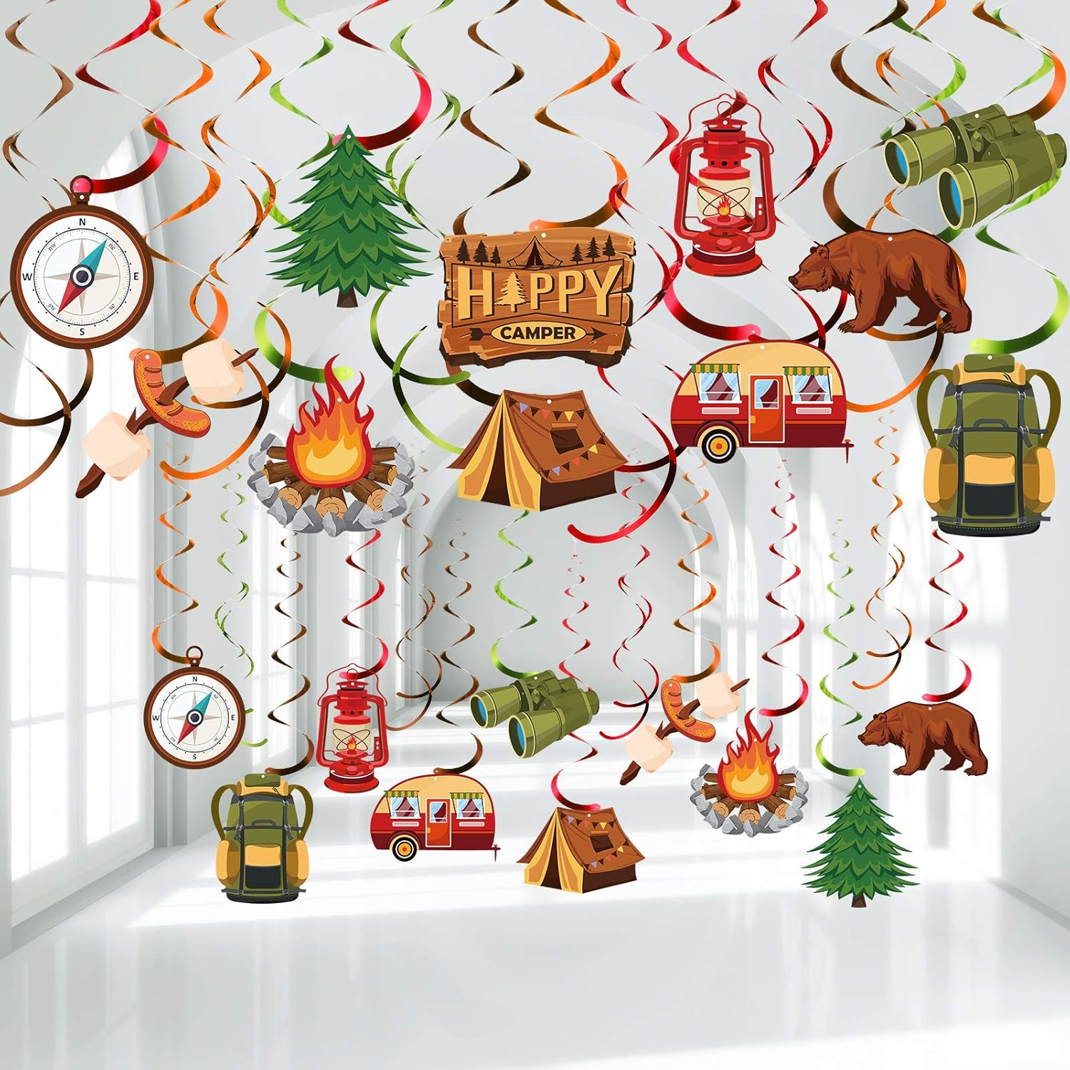 Happy Camper Party Swirls - 30 Pack