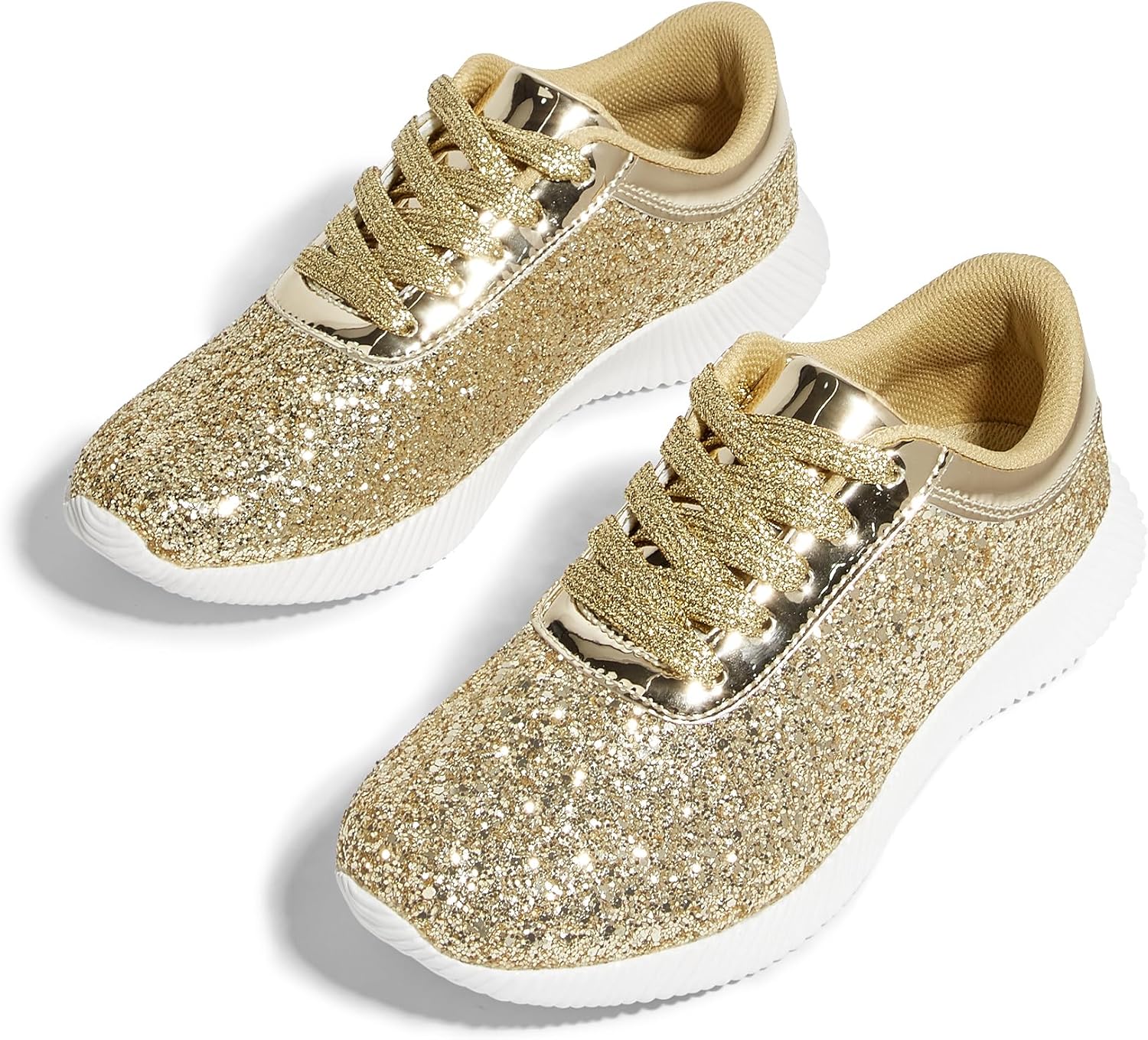 BELOS Women's Glitter Shoes: Sparkly Lightweight Tennis Style