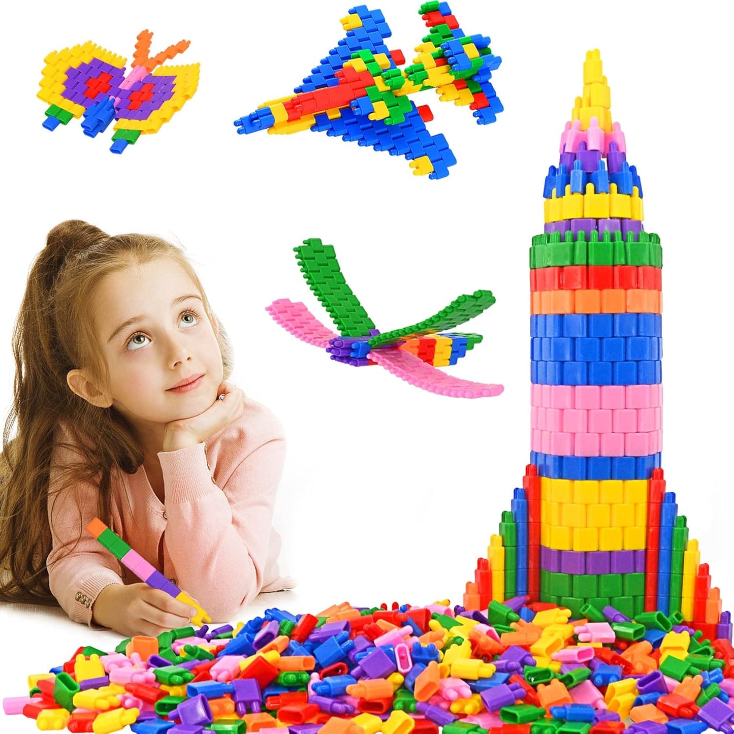 600pc Kids Building Blocks Set - STEM Learning Toy