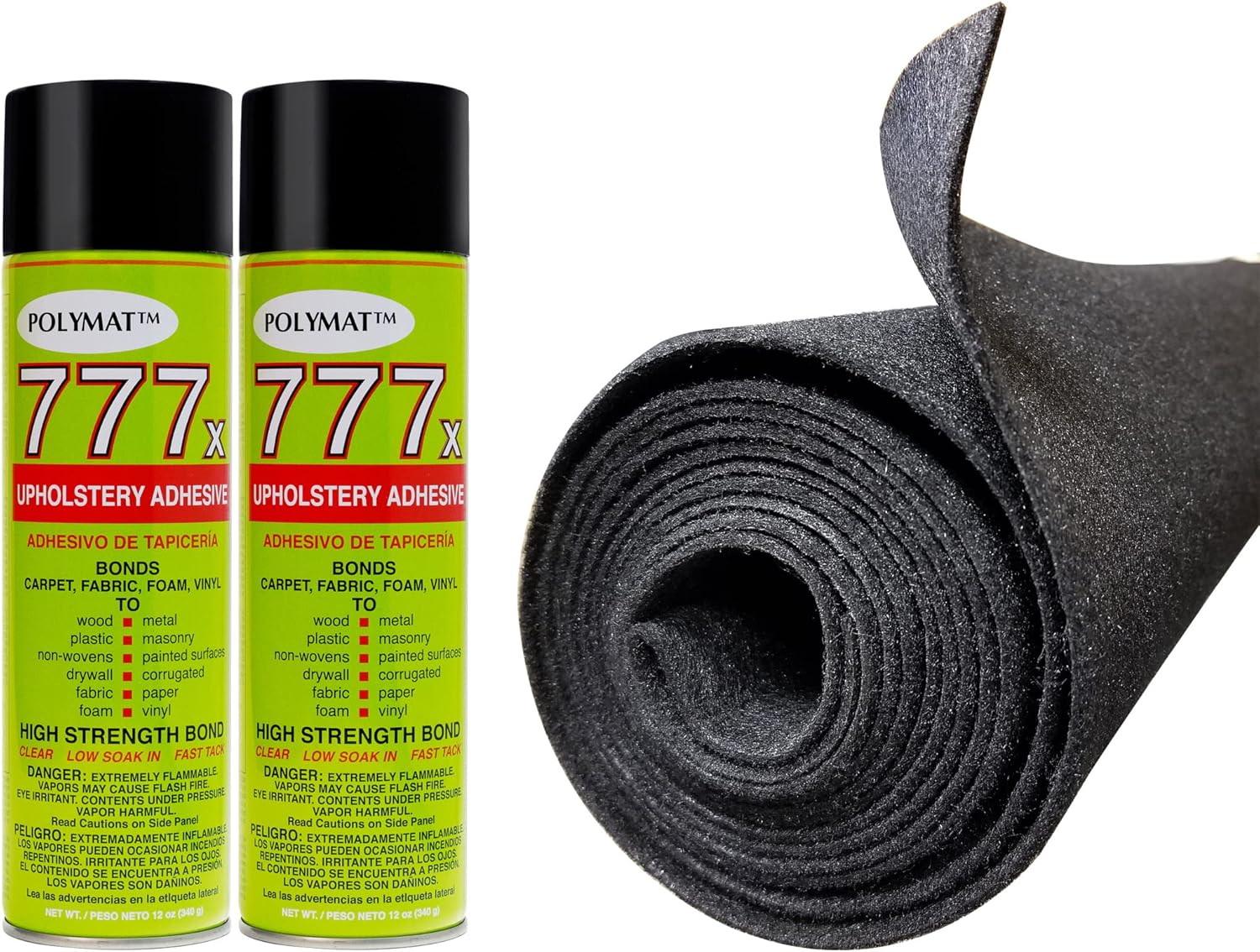 Polymat 10ft x 45in Grey Charcoal Felt Carpet for Durability