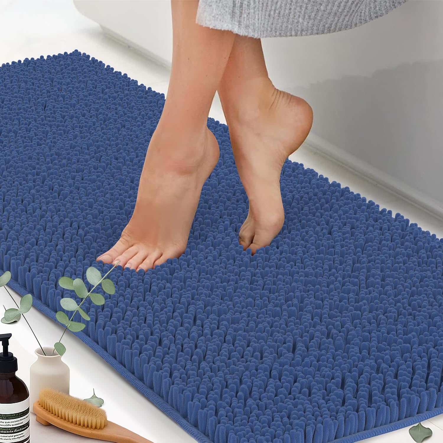 ITSOFT Plush Bathroom Rug 71x21, Soft Non Slip Chenille Mat