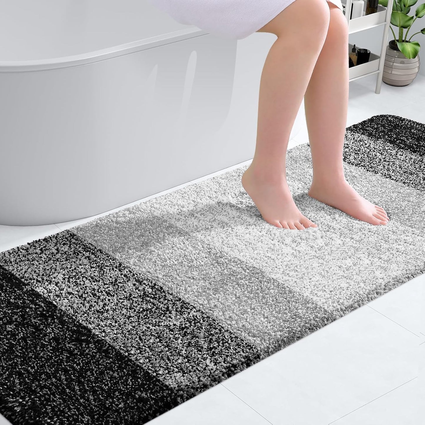 OLANLY Bathroom Runner Rugs 70x24, Soft Microfiber Bath Mats