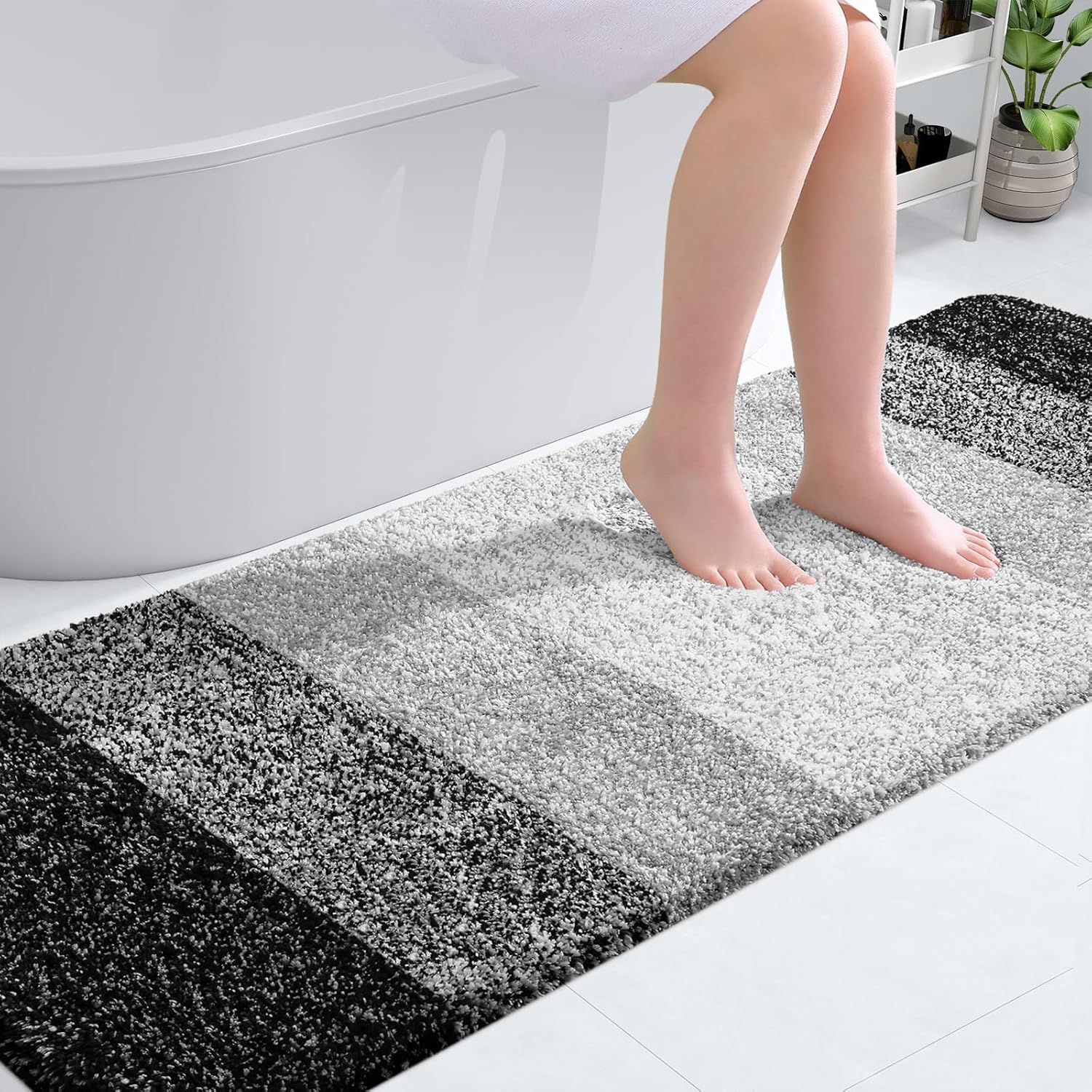 OLANLY Bathroom Runner Rugs 70x24, Soft Microfiber Bath Mats