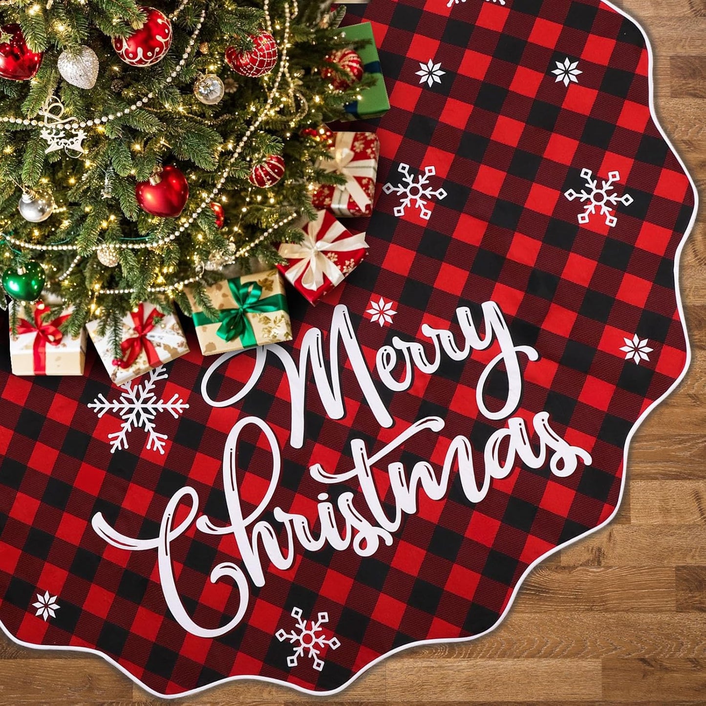 72 Inch Christmas Tree Skirt for 7.5 to 12 ft Trees