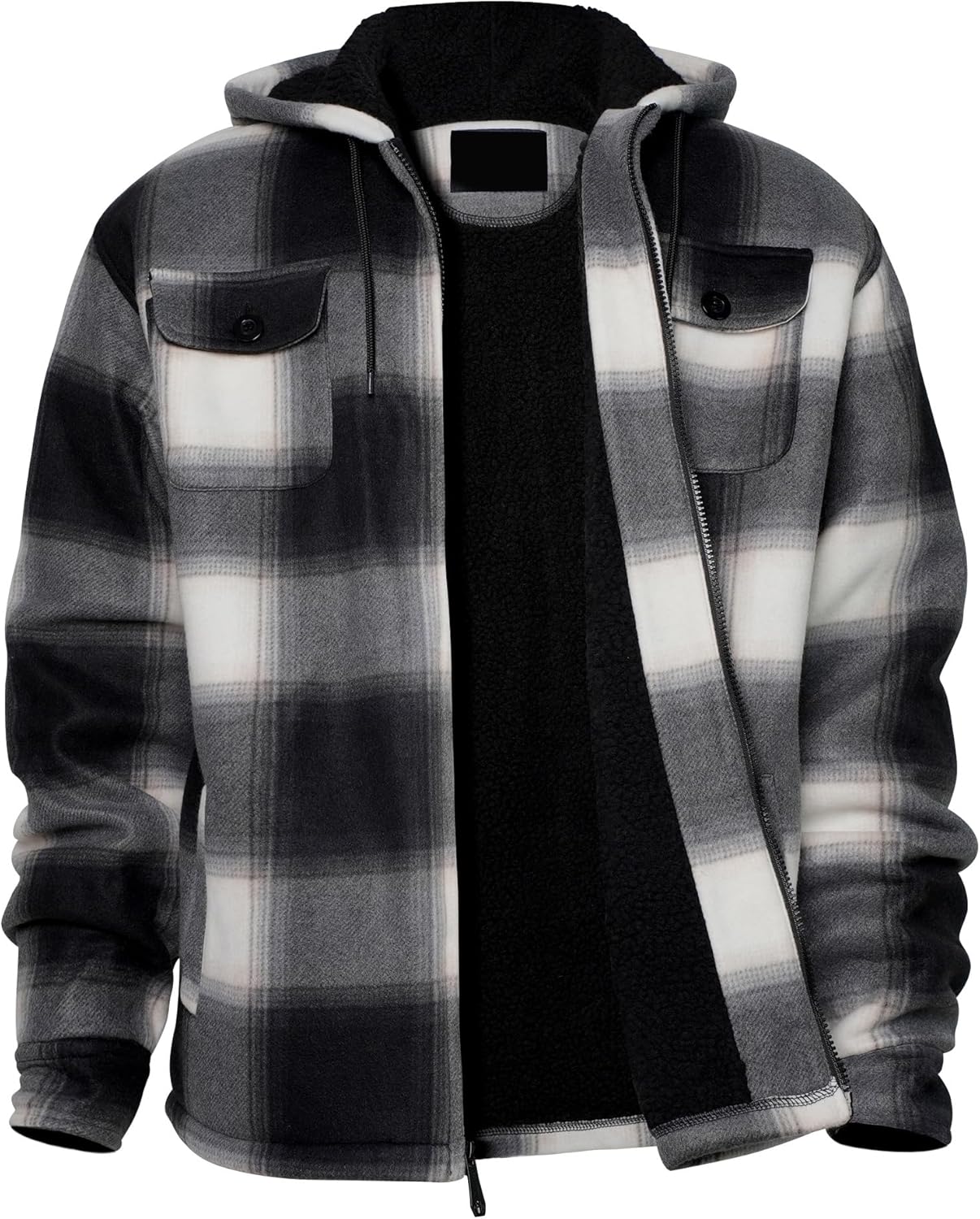Winter Heavy Warm Sherpa Lined Fleece Plaid Flannel Jacket