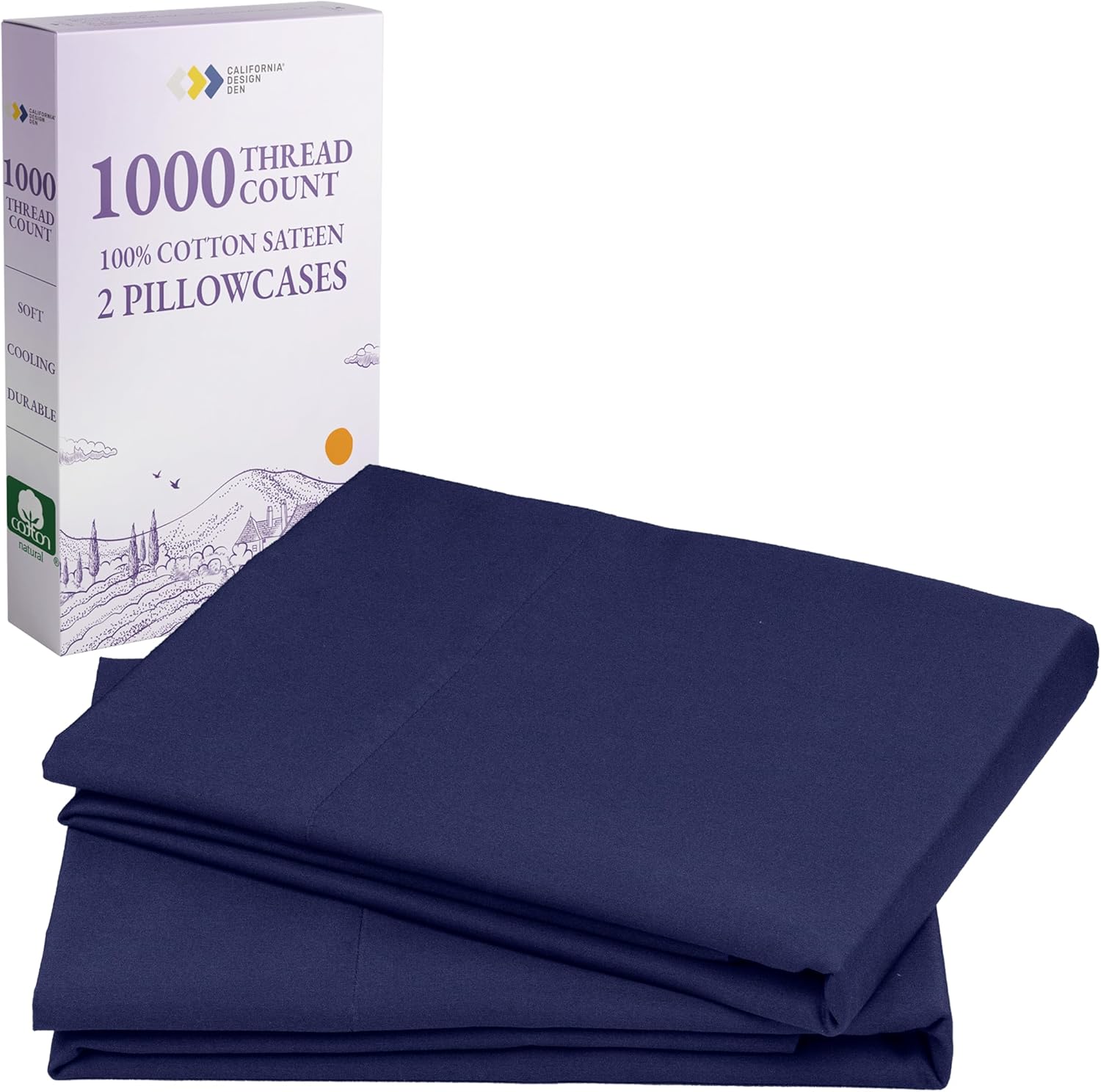 Luxury King Pillow Cases Set of 2 - 1000 Thread Count Cotton