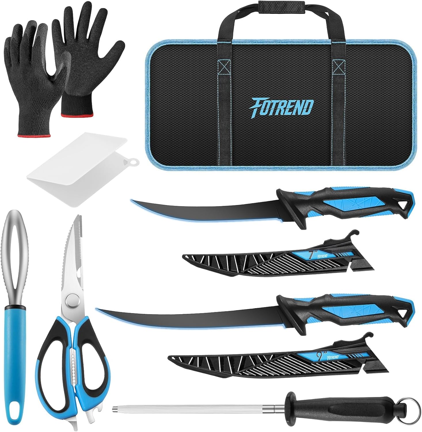 Fillet Knife Kit Combo with Honing Rod for Fishing Enthusiasts