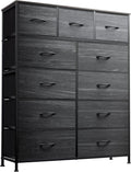 Storage Organizer Unit with 11 Fabric Bins - Tall Drawer Tower