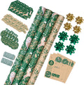 Christmas Wrapping Paper Set Jumbo Rolls - Coordinated Kraft Gift Wrap