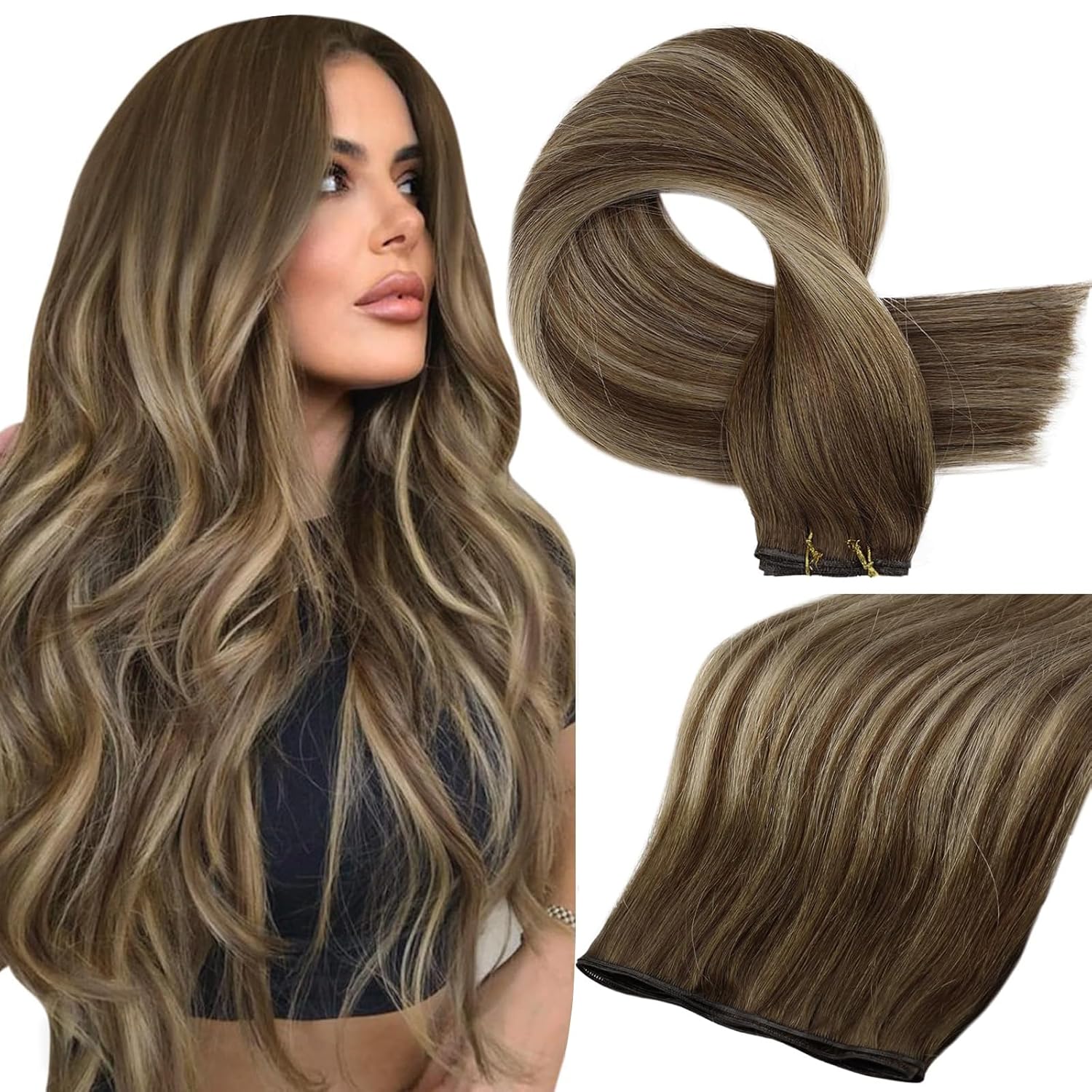 Full Shine Brown Ombre Hair Extensions for Natural Volume