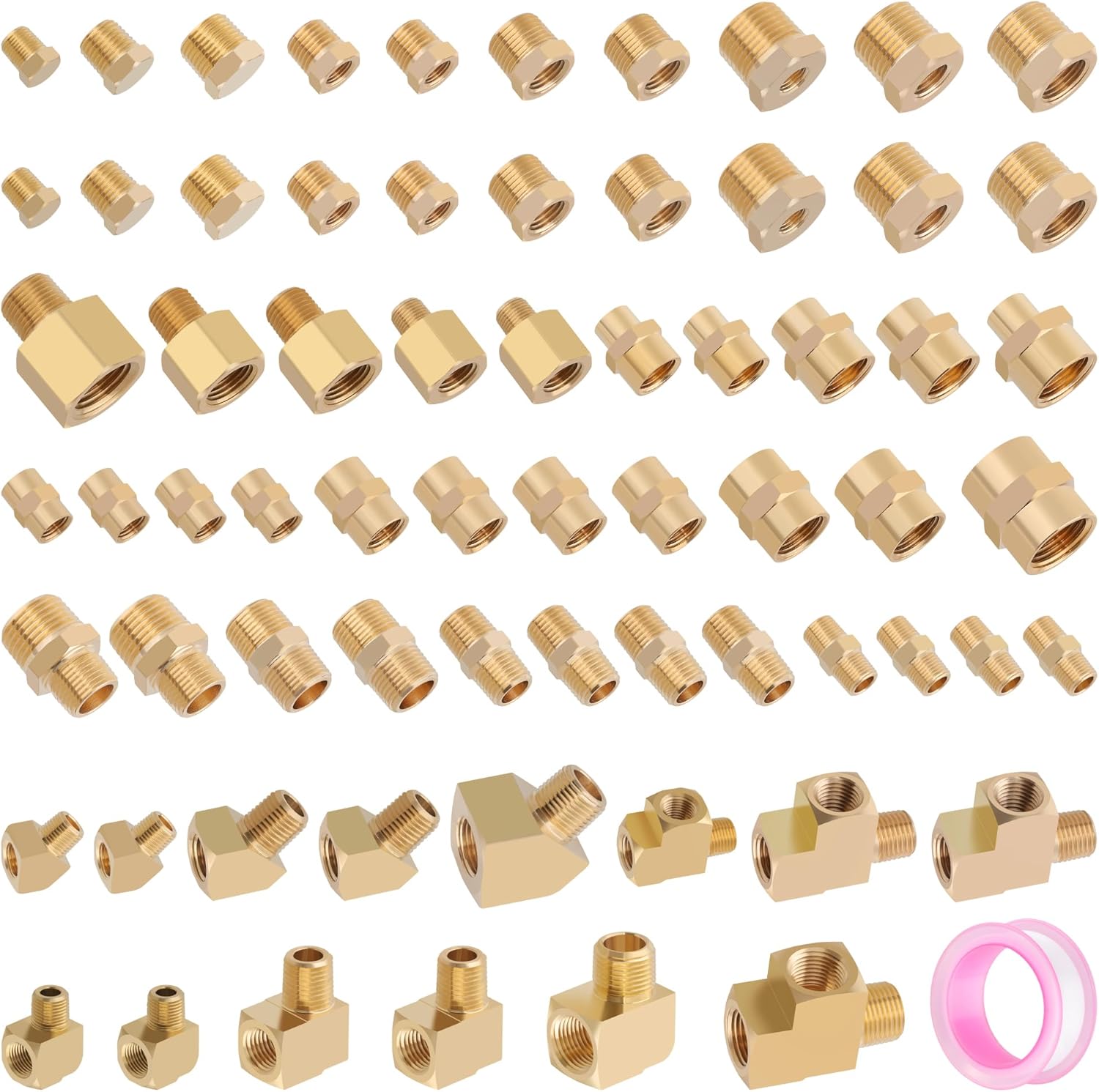 68PCS Brass Pipe Fitting Assortment Kit for Versatile Applications