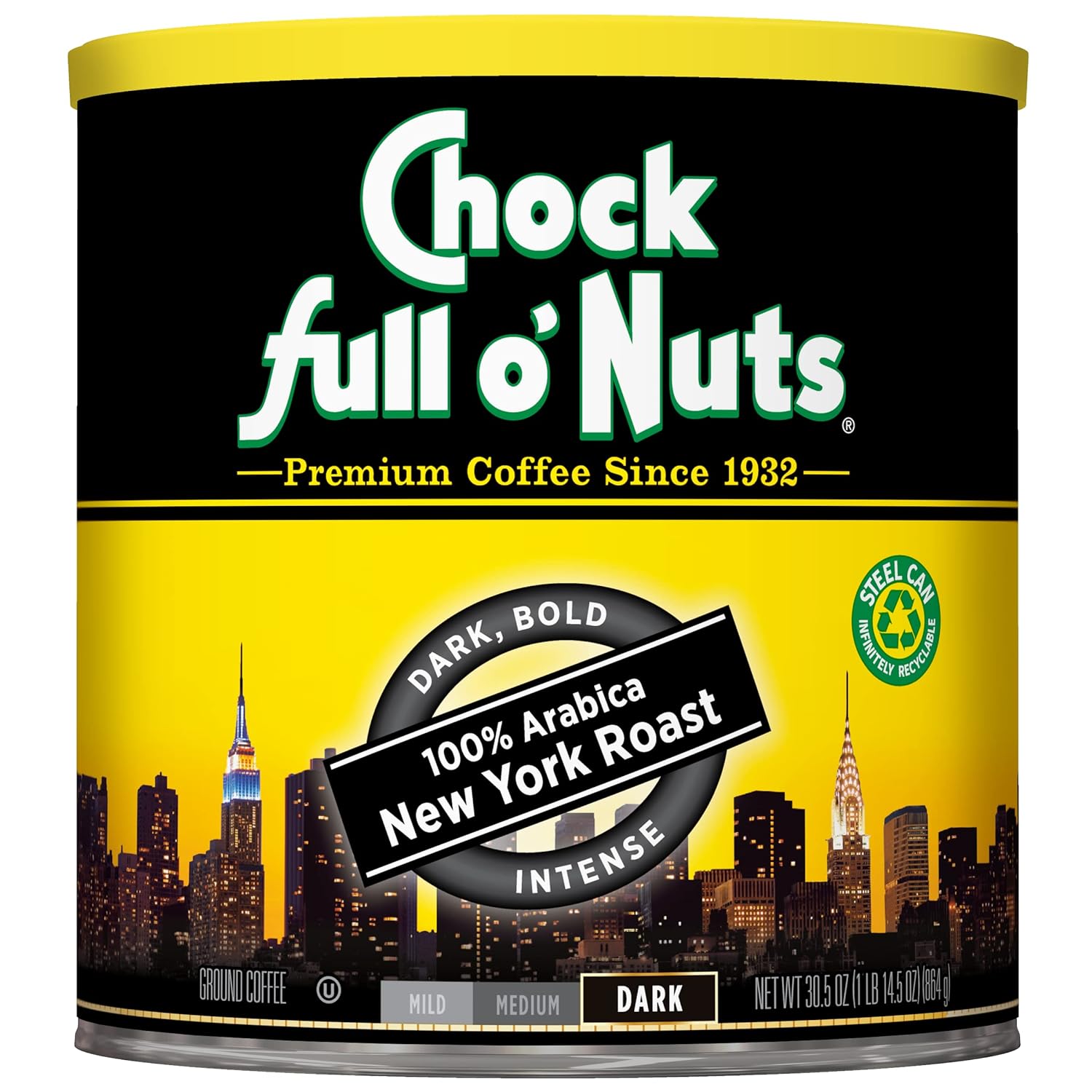 Chock Full o'Nuts New York Roast Ground Coffee - Bold & Intense Flavor