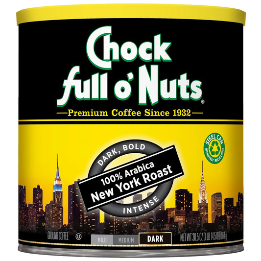 Chock Full o'Nuts New York Roast Ground Coffee - Bold & Intense Flavor
