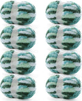 Chunky Chenille Blanket Yarn 8 Pack - Super Bulky Rainbow Ombre
