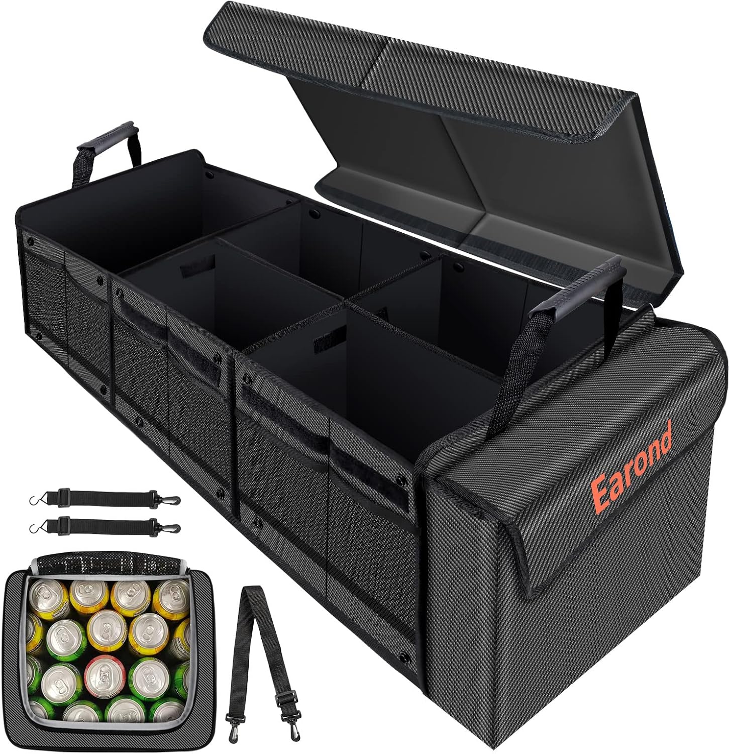 EAROND Car Trunk Organizer with Leakproof Cooler - 4-in-1 Convenience