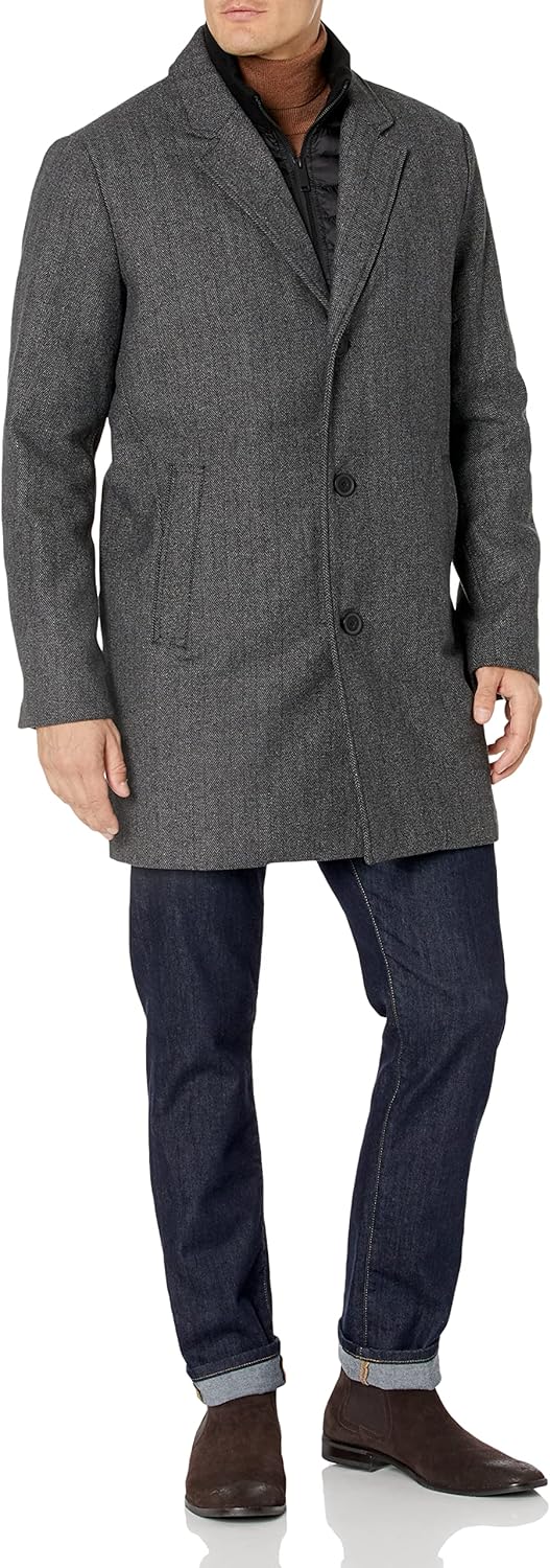 DOCKERS mens Henry Wool Blend Top Coat for Warmth & Style