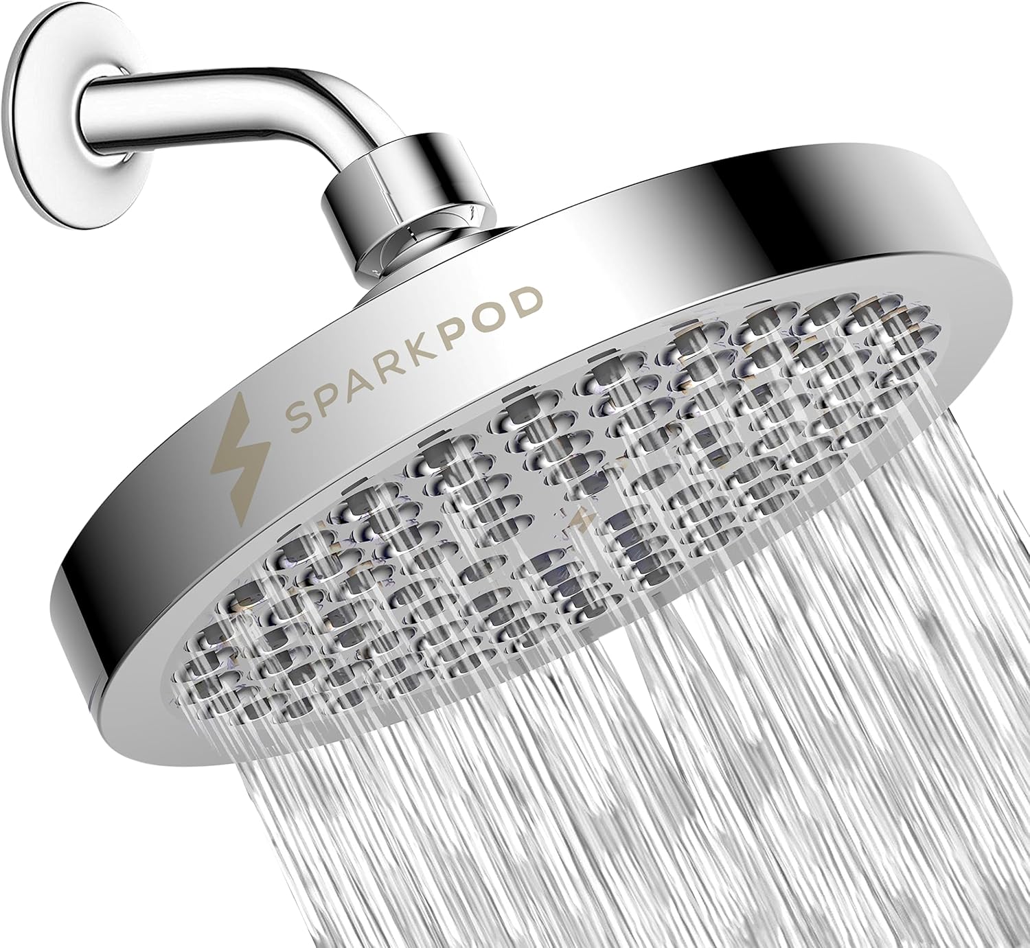 SparkPod High Pressure Rain Shower Head - Luxury Design & Easy Install