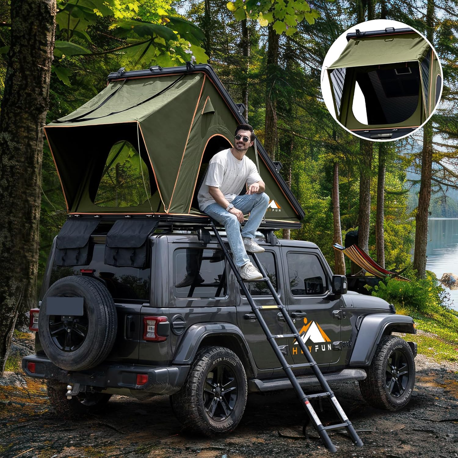 HEYFUN Explorer Rooftop Tent: Rainproof & Versatile