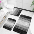 Bathroom Rugs Set 3 Piece - Plush Microfiber Bath Mats for Absorbency