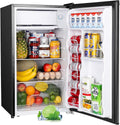 3.2 Cu. Ft Mini Fridge with Freezer - Black Single Door Compact