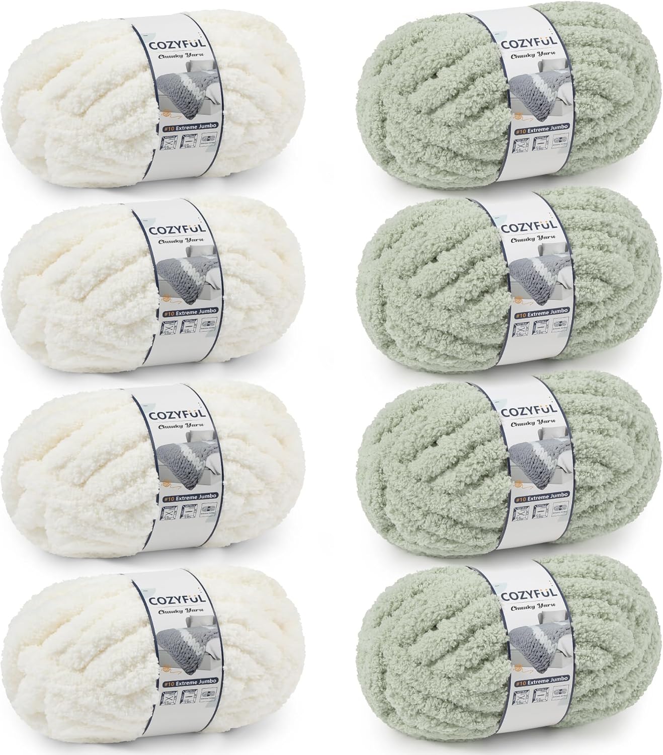 Chunky Yarn for Hand Knitting - Jumbo Thick Chenille Yarn