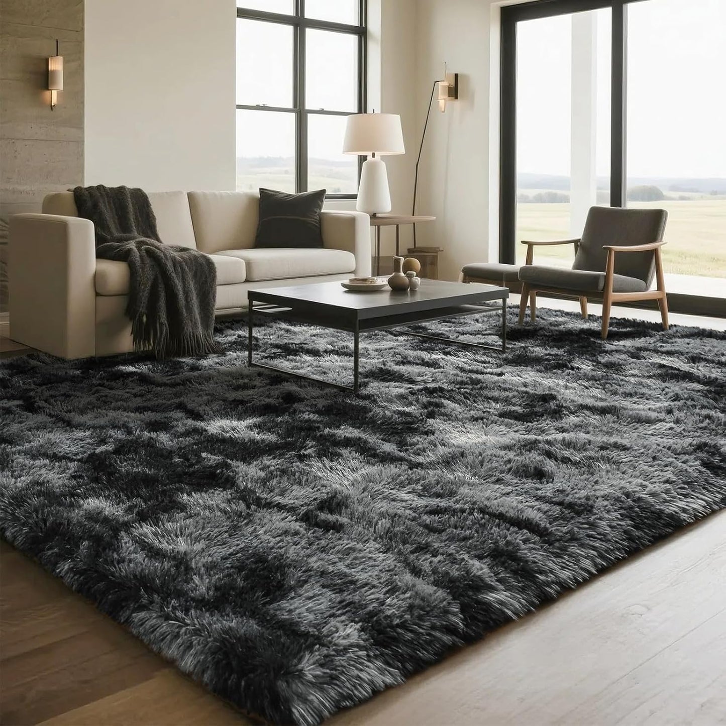 Fluffy Soft Area Rug for Bedroom and Living Room, 5x8 Plush