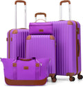 5 Piece ABS Hard Case Luggage Set with TSA Lock - 28/24/20/Bag