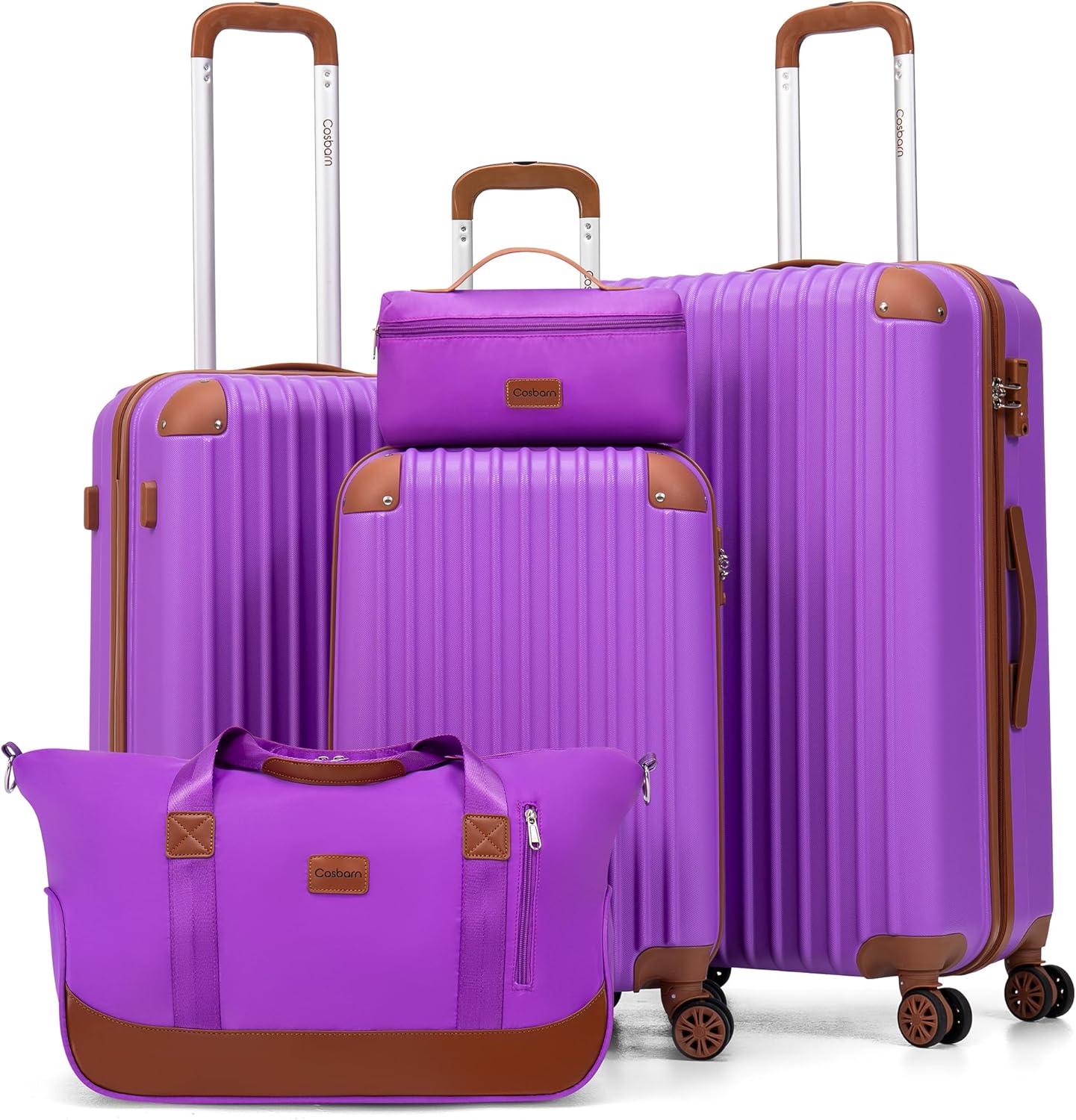 5 Piece Luggage Set with Wheels for Effortless Travel