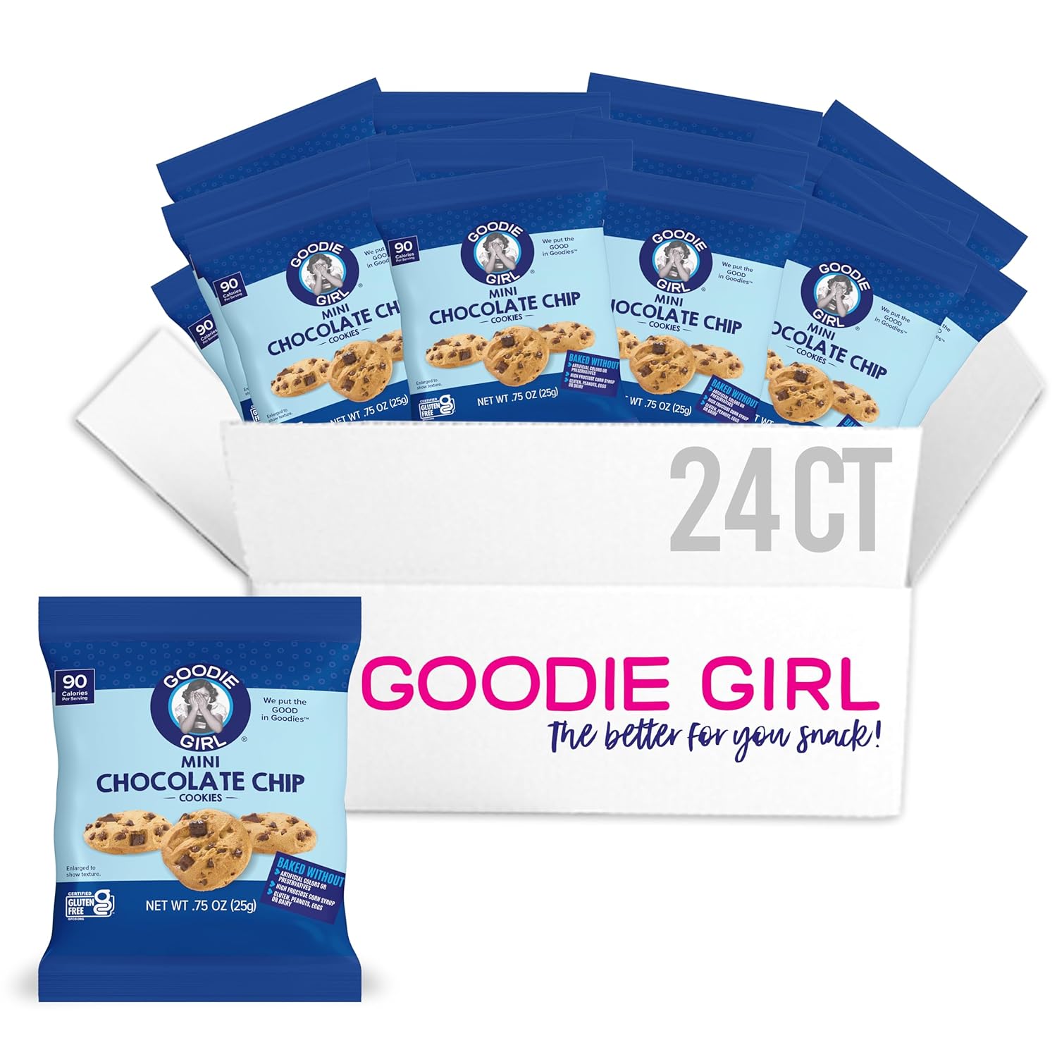 Goodie Girl Mini Chocolate Chip Gluten Free Cookie Snack Packs