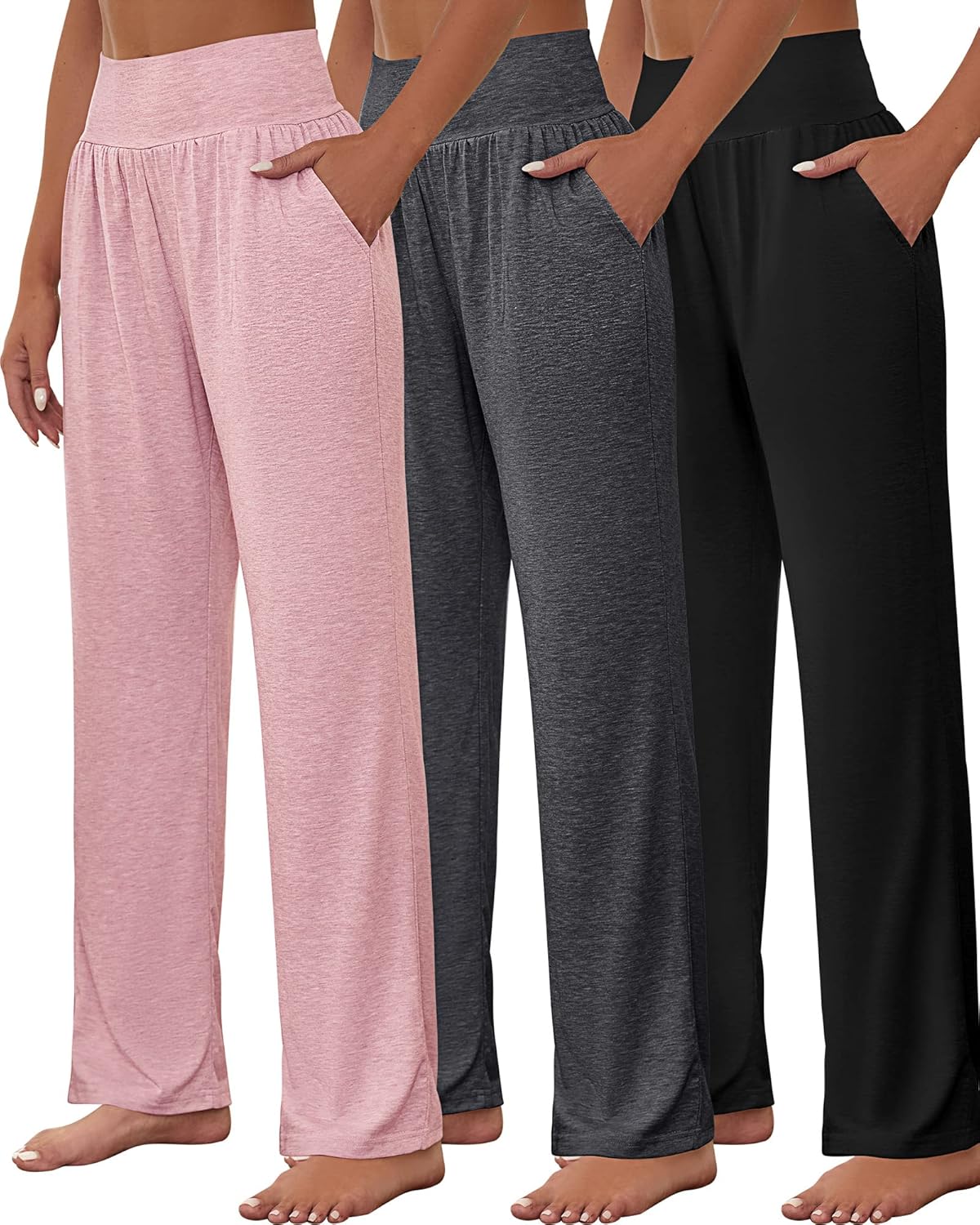 Neer 3 Pcs Women's Wide Leg Yoga Pant Set - Cozy Loungewear