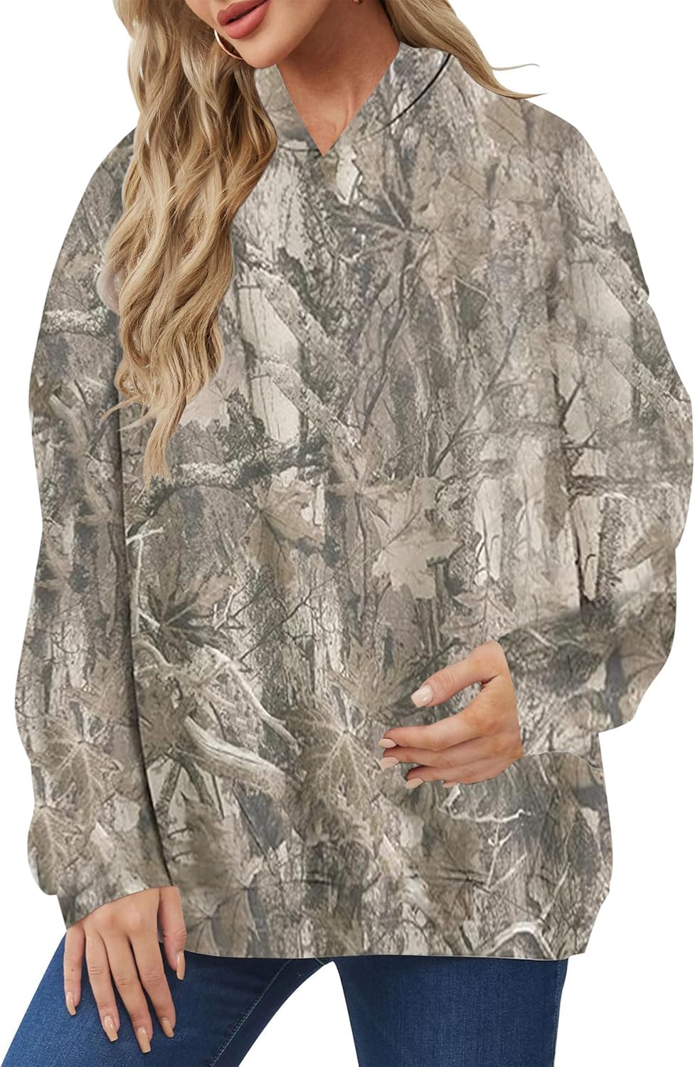 Camo Hoodie: Cozy Maple Leaf Print by Ardrem